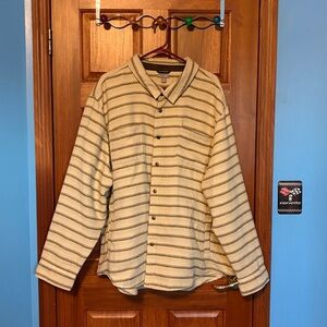 Falls Creek Beige and Brown Striped Shirt Jacket